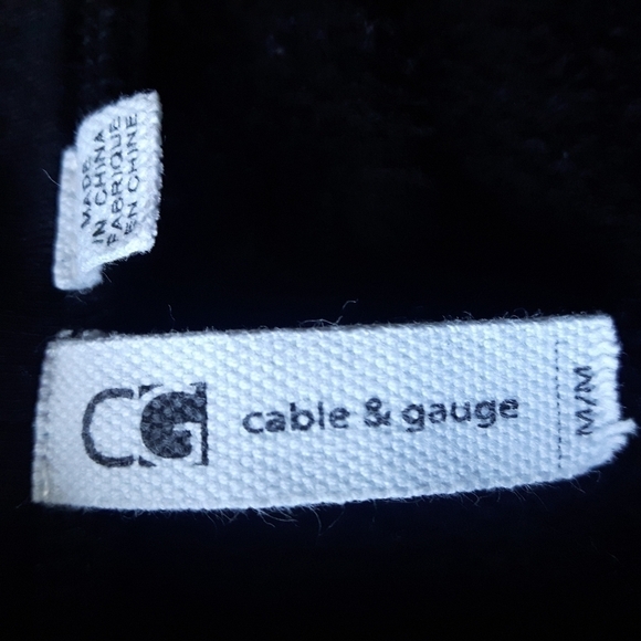2/$35 Sale CABLE & GAUGE Relaxed Fit Blk Long Slv Fleecy Jersey Top SzM - Picture 5 of 7